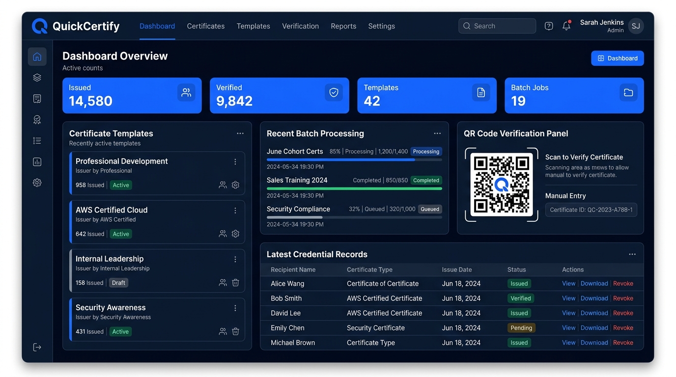 QuickCertify — ENTERPRISE SAAS / CRYPTOGRAPHY